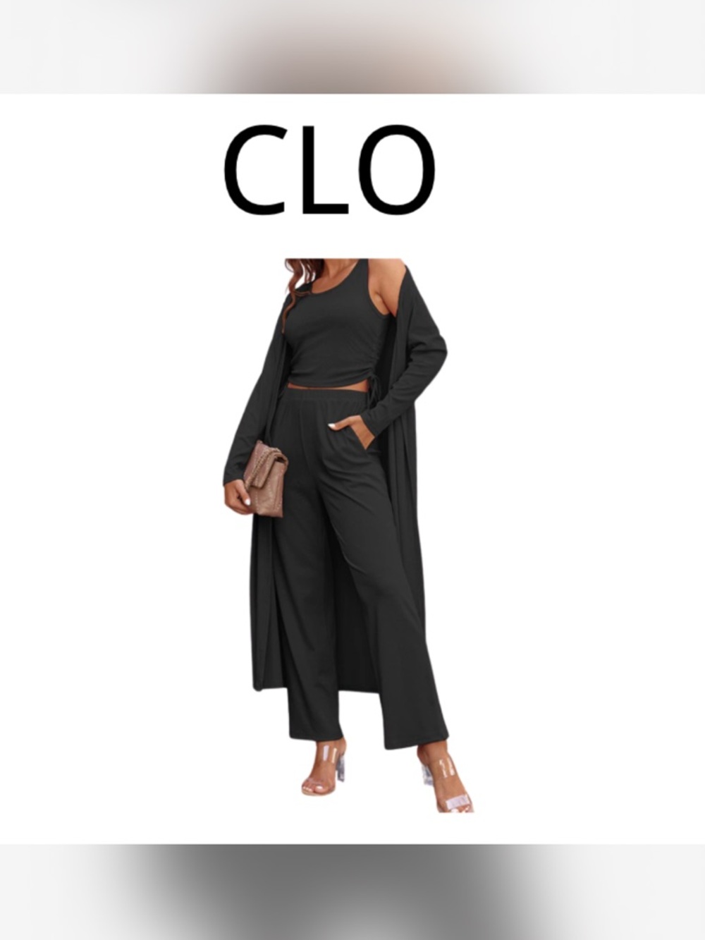 Elegant Black Long Sleeve Dress with Cardigan